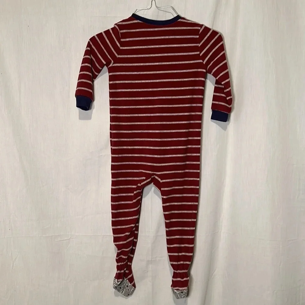 toddler fleece striped football footie outfit size 3T